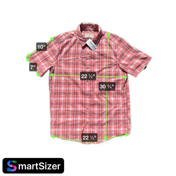 ExOfficio Keats Shirt Short Sleeves Button Up Plaid Spiced Coral Mens Medium NEW - Picture 3 of 10